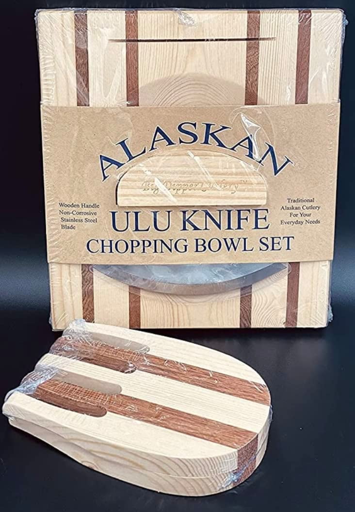 Ulu Knife and Chopping Bowl with Salad Claws
