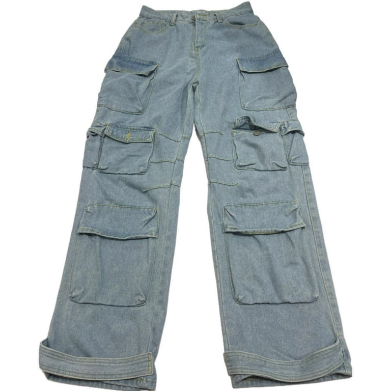 Baqcunre Women's Baggy Cargo Pants Multi Pocket Relaxed Fit