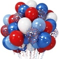 thumbnail image 5 of Red White Blue Balloons, 50Pcs 12 Inch Pearl Metallic Blue Red White Balloon for Birthday Baby Shower Graduation Party Decorations, 5 of 5