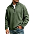 thumbnail image 6 of Quarter Zip Sweatshirt for Men Waffle Knitted Pullover Casual Long Sleeve Lapel Polo Sweatshirts Fall Winter Jackets,2XL, 6 of 7
