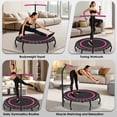 thumbnail image 4 of WOWLAND 50'' Rebounder Trampoline for Adults, 330LBS Foldable Exercise Fitness Trampoline with Handlebar and Bungees, Adult Rebounder for Indoor Workout, Noise-free, 4 of 7