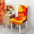 thumbnail image 4 of Fall Maple Leaves Chair Covers for Dining Room Set of 4 Autumn Stretch Dining Chair Slipcovers 4 Pieces Seasonal Washable Removable Seat Protector 4 Pack Decor for Home and Party, 4 of 7