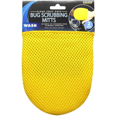Viking Bug & Tar Scrubbing Mitt, 2-Pack (Best Bug And Tar Remover For Cars)