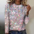 thumbnail image 4 of Birdeem Blouse pour Femmes Mode Femmes Décontractée Manches Longues Col Rond T-Shirt Ample Blouse Tops, 4 of 12