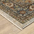 thumbnail image 2 of HomeRoots 508074 2 x 3 ft. Ivory Beige Blue Orange Gold Green Gray & Rust Oriental Power Loom Stain Resistant Rectangle Area Rug with Fringe, 2 of 7