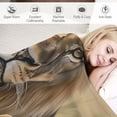 thumbnail image 3 of Orinice Lion Plush Blanket Blanket,Soft Warm Fuzzy Throw Blankets Kids Or Adults for Crib Bed Couch Chair Four Seasons Living Room Travel Outdoor  60x80in, 3 of 6