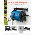 thumbnail image 3 of VEVOR Wall Mounted Garden Hose Reel, Holds 135 Feet of 5/8-inch Hose, Outdoor Heavy-Duty Waterhose Holder Winder, with Widened Top Tray, Aluminum Alloy Connector, Decorative Pattern, for Backyards, 3 of 9