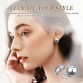 thumbnail image 3 of FONDOTIN 1 Pair Tiny Button Stud Ccb Half Ball For Women Casual, 3 of 6