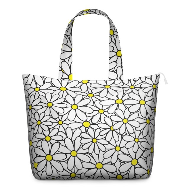 Sac Weekender Imprimé Marguerite Boho Vintage Floral, Léger, Grande Capacité, Sangle Réglable, Sac de Voyage pour Femmes