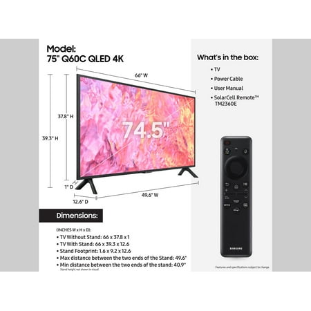 Samsung - 75" Class Q60C QLED 4K UHD Smart Tizen TV
