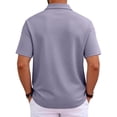 thumbnail image 5 of Hsovts Polo Shirts for Men Cotton Pique Short Sleeve Summer T-Shirts Business Casual Collared Moisture Wicking Golf Shirts Light Purple M, 5 of 8
