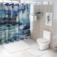 thumbnail image 7 of Orinice  Blue Ocean Shower Curtain Lighthouse Nautical Coastal Scenic Nature Rock Theme White Bathroom Decor Set Machine Washable Waterproof Fabric 60x72, 7 of 7