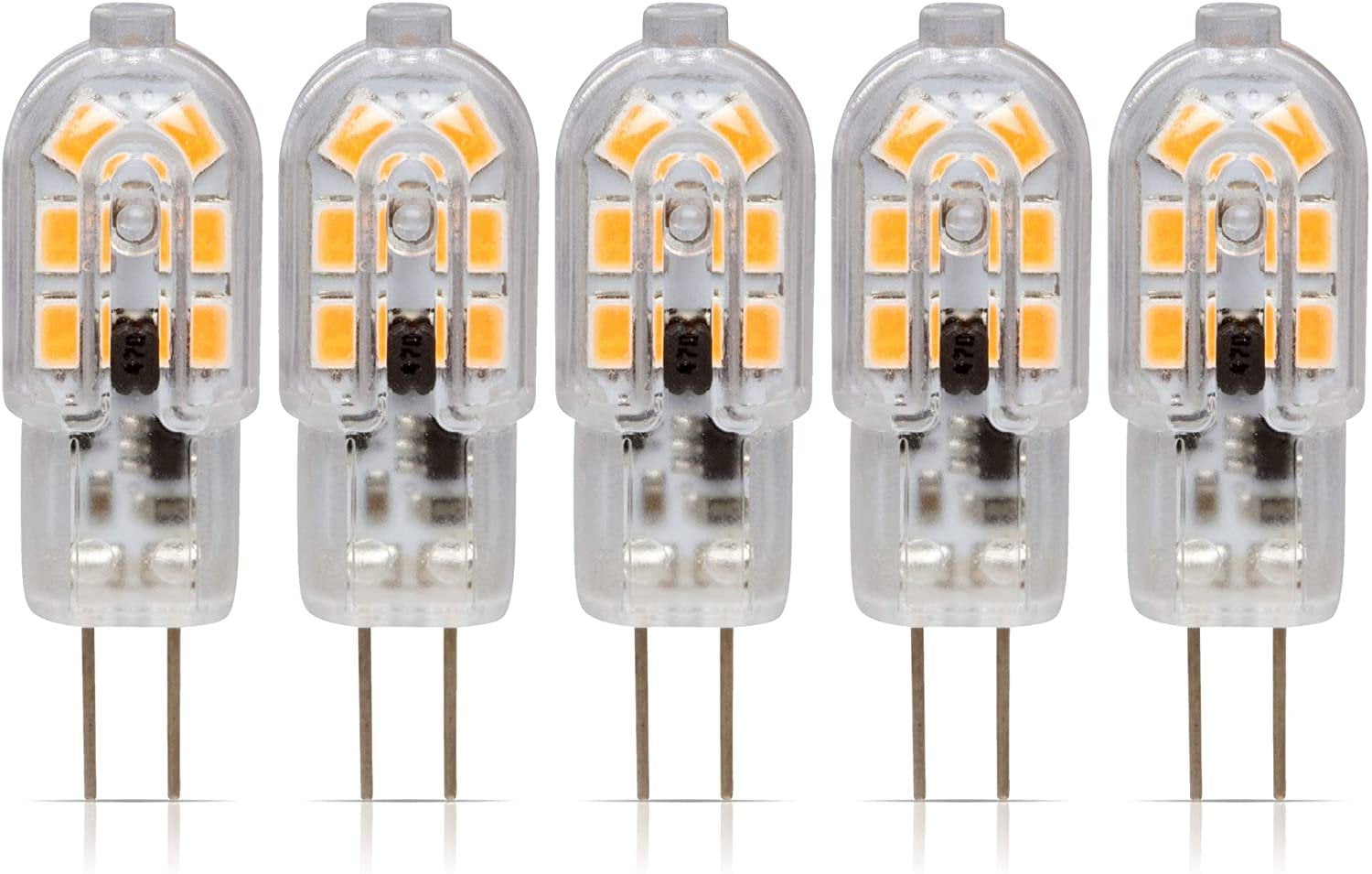 Simba Lighting LED G4 1.5W T3 20W Halogen Replacement JC Bi-Pin Base 12V 3000K Soft White, 5 Pack