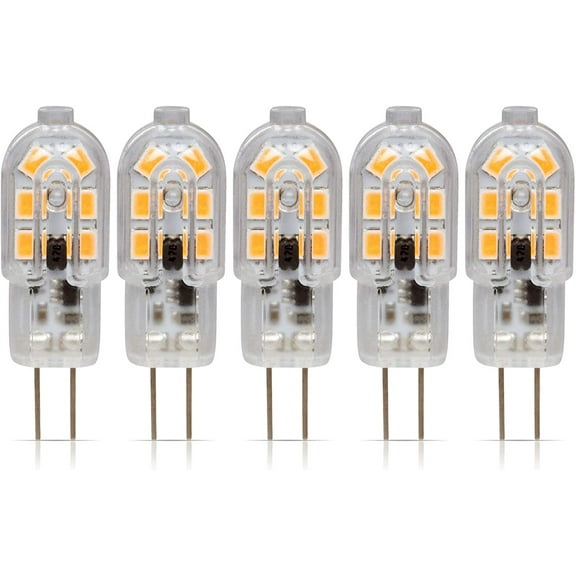 Simba Lighting LED G4 1.5W T4 20W Halogen Replacement JC Bi-Pin Base 12V 3000K Soft White, 5 Pack