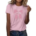 thumbnail image 2 of Spring T Shirts for Women Casual Short Sleeve Graphic Print Soft Basic With Round Neck Tops Cute Trendy Y2k Fashion Tees, 2 of 4