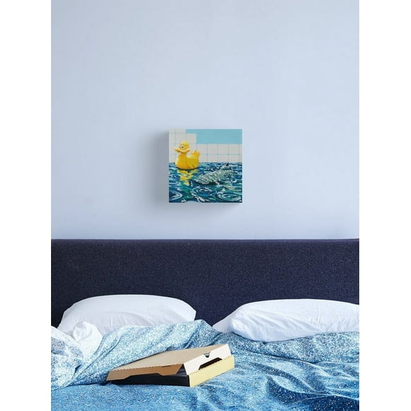 Aaroca Banksy Painting Rubber Duck and Shark Canvas Print Canvas Posters