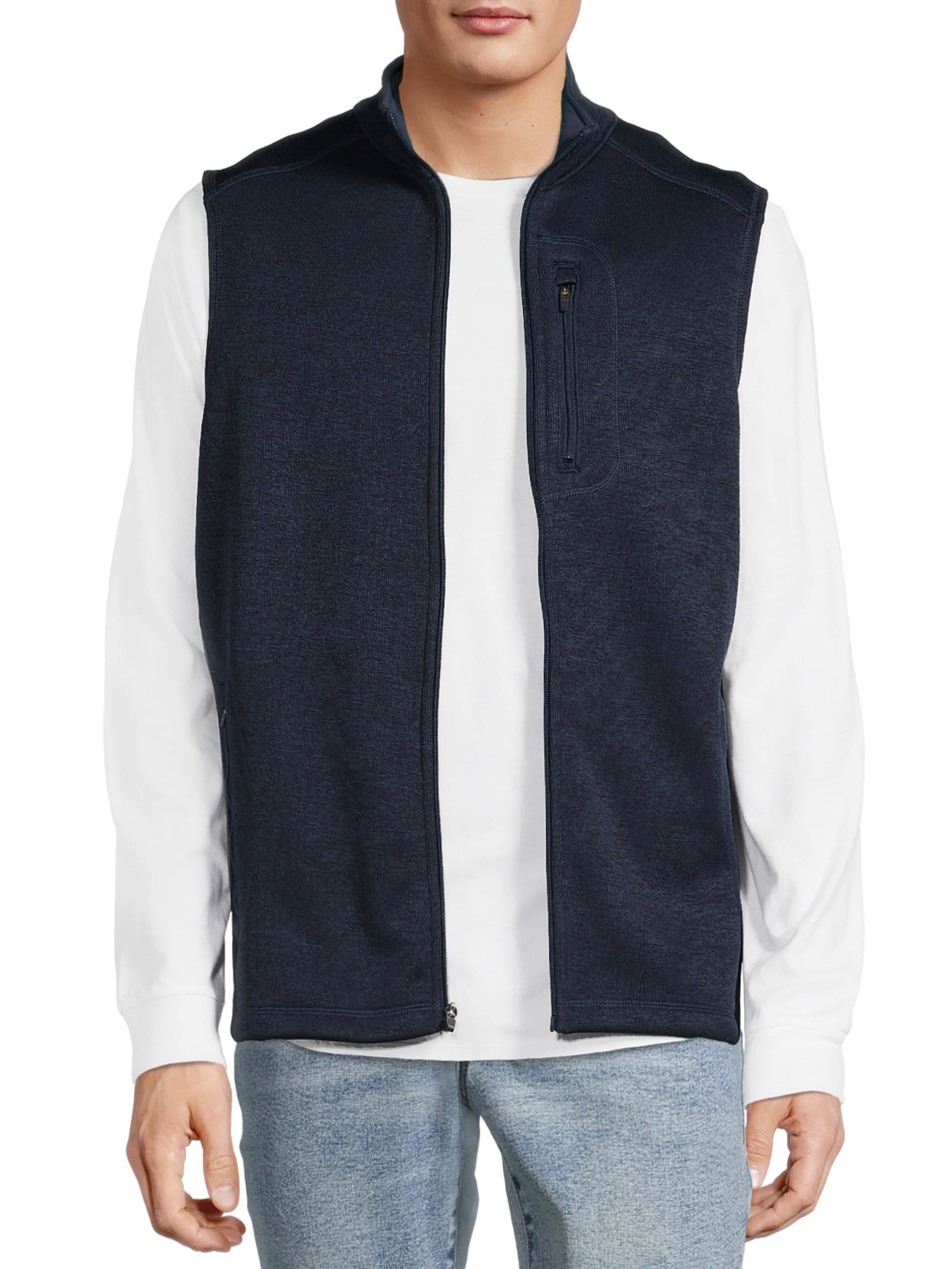 George Men's and Big Men's Fleece Sweater Vest, up to Size 5XL ...