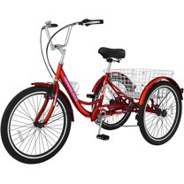 ABORON 26 inch 7 Speed Adult Tricycles , 3-Wheels Cruiser Bike with Basket, Trikes for Women, Men, Seniors,Adult