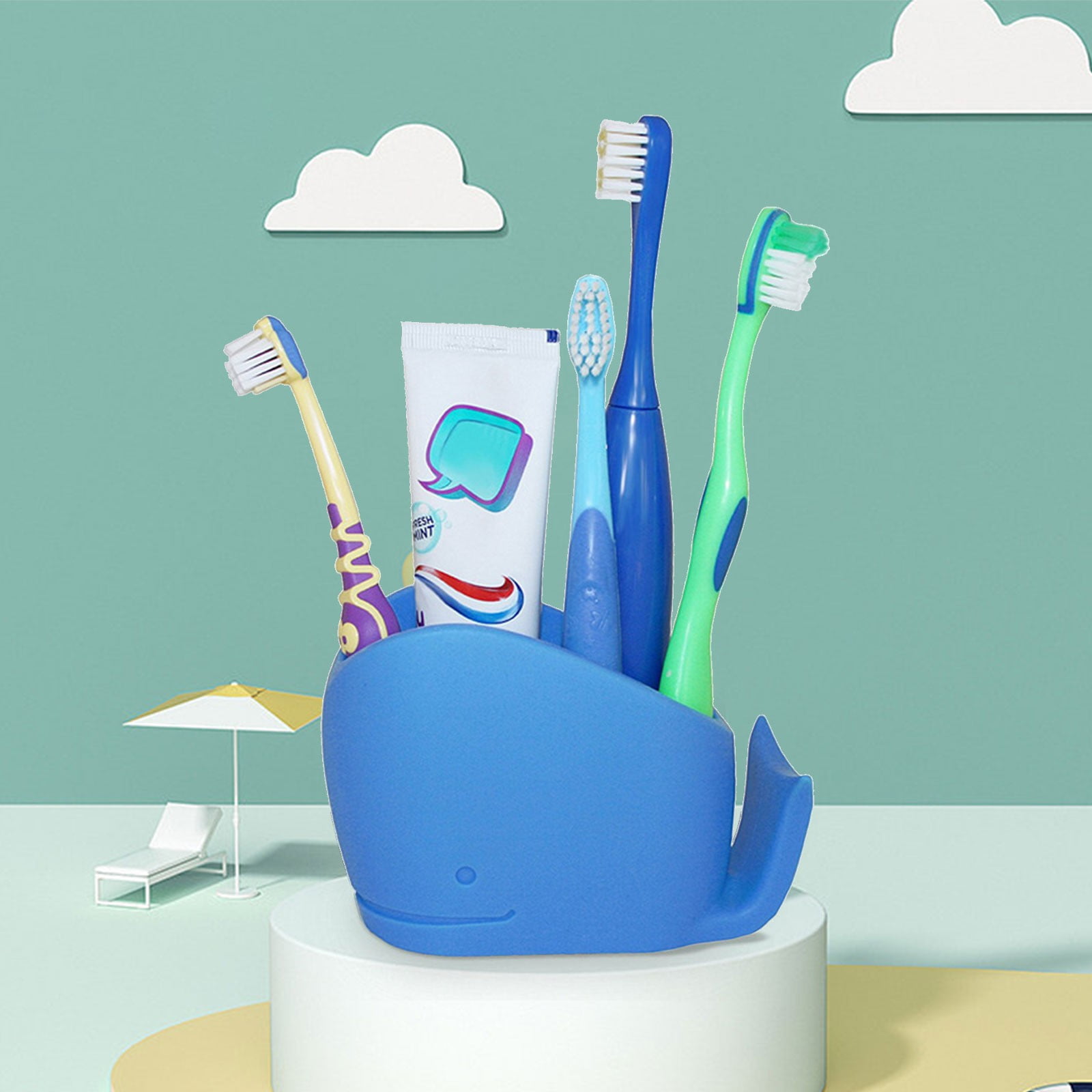 Susoonfo Toothbrush Organizer Silicone Toothbrush Holder Kids Animal  Bathroom Organizer Pencil Cup Cute Bathroom Organizer Kids Toothbrush Holder  Make Kids Love Brushing Teeth - Walmart.com, image size:1600x1600