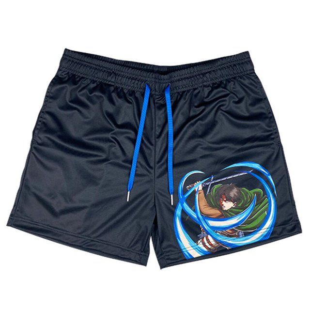 Pantalones cortos de Anime Attack On Titan para hombre, Shorts de baño para playa, deportivos, para gimnasio, correr, estampados, transpirables Fivean unisex