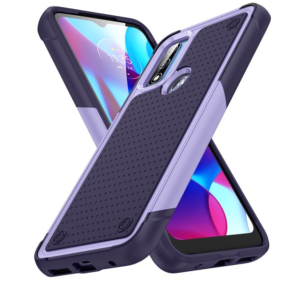 Decase Heavy Duty Rugged Case for Motorola Moto G Pure/Moto G Power 2022 Hybrid PC TPU Full Body Protective Shockproof Anti-Scratch Non-Slip Case for Moto G Pure/Moto G Power 2022,Lightpurple