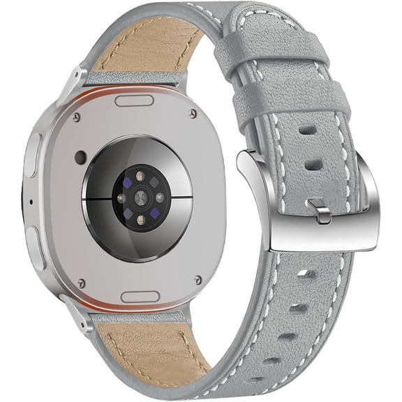 MYKOMI One Click Leather Strap Compatible with Samsung Galaxy Watch 8 40mm 44mm Bands, 2025 Top Grain Genuine Leather Replacement Strap for Galaxy Watch 8 Classic 46mm Men Women