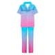 thumbnail image 5 of Pijama de manga corta con estampado fino y pantalones largos con solapa para mujer, top y pantalones de poliéster., 5 of 5