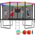 thumbnail image 1 of KOFUN 1400LBS 14FT Trampoline for Kids and Adults Outdoor Backyard Trampoline with Safety Enclosure Net, Removable Basketball Hoop, Ladder, Light, 2 Balls, Black, 1 of 7