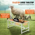 thumbnail image 4 of VEVOR Goat & Sheep Stand, 51x23 inch Livestock Stand, Metal Livestock Milking and Shearing Stand 21" to 33" Adjustable Height, with Headpiece and Nose Loop, 500lbs Loading Weight, White, 4 of 9