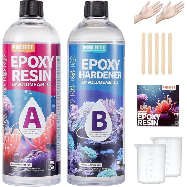 Kit de resina epoxi Pnente, 960 ml, autonivelante, protector UV de 5 años