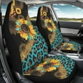 thumbnail image 3 of Kuiaobaty Sunflower Leopard Print Blue Car Seat Cover Set of 2 PCS Universal Soft Car Seat Protection Auto Interior Accessories Decoration for Men Women, 3 of 7
