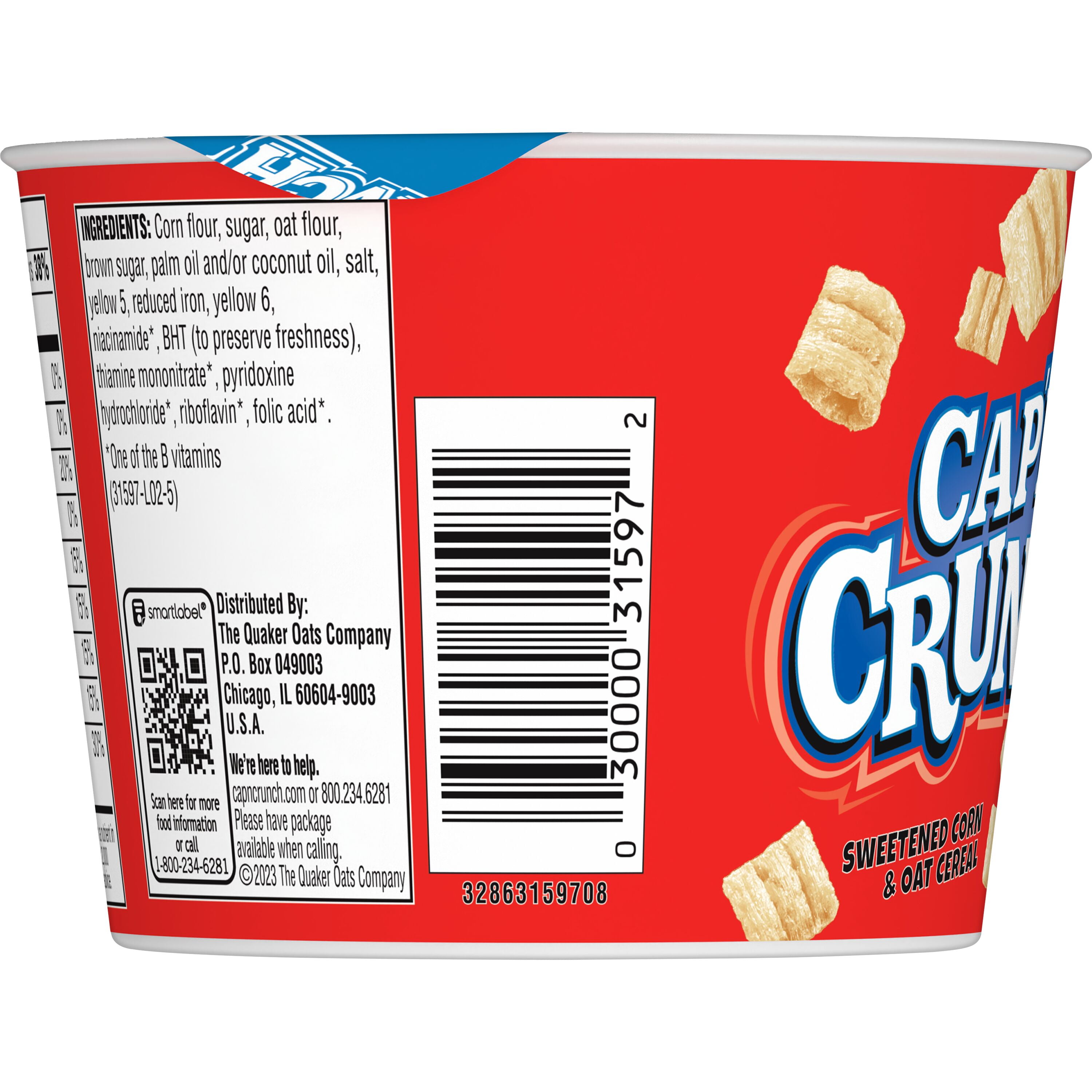 (10 pack) Cap'n Crunch Breakfast Cereal Original Express Cup, 1.51oz