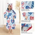 thumbnail image 4 of Dailycode Wearable Blanket Hoodie Oversized Sherpa Flannel Blankets with Pocket for 3-14 Year Old American Flag Heart, 4 of 7