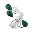 thumbnail image 2 of Floral Vine Ornate Teardrop Green Malachite Sterling Silver Ring-11, 2 of 5