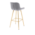 thumbnail image 4 of 30 Inch Velvet Dining Chairs, Modern Dining Chair with Golden Metal Legs, Simple Bar Stool Upholstered Dining Chairs, Counter Height Low Back(Grey,Set of 8), 4 of 8