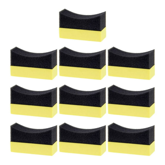 10 esponjas para pulir neumáticos, aplicadores de cera, herramienta portátil para limpieza interior de coche.