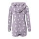 thumbnail image 4 of Mono cálido con capucha y orejas para mujer, estampado de manga larga, pantalones cortos, mono corto con cremallera, bolsillo, ropa de dormir, ropa de casa, tops de poliéster para mujer, 4 of 5