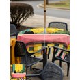 thumbnail image 5 of Outdoor Tablecloth with Umbrella Hole for Patio/Picnic/Party/Camping, Tropical Plants Waterproof Table Cloth Square Cover Washable, Vintage Palm Leaves Cat on Bathtub Pink (54"x 54"), 5 of 9