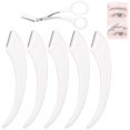 thumbnail image 1 of Beginner's Safety Eyebrow Razor - Stainless Steel Crescent Blade with Micro-Guard, Portable Eyebrow Razors, EyebrowTrimmer for Women with Eyebrow Scissors Comb(White*5), 1 of 7