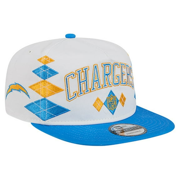 Men's New Era White Los Angeles Chargers Argyle 19TWENTY Adjustable Hat