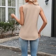 thumbnail image 4 of Tank Top for Women V Neck Loose Fit Sleeveless Summer Tops Business Casual Outfits Dressy Blouses Shirts Beige M, 4 of 5