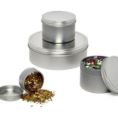 

1oz Screw Top Round Steel Tin Can | Quantity: 24 by Paper Mart