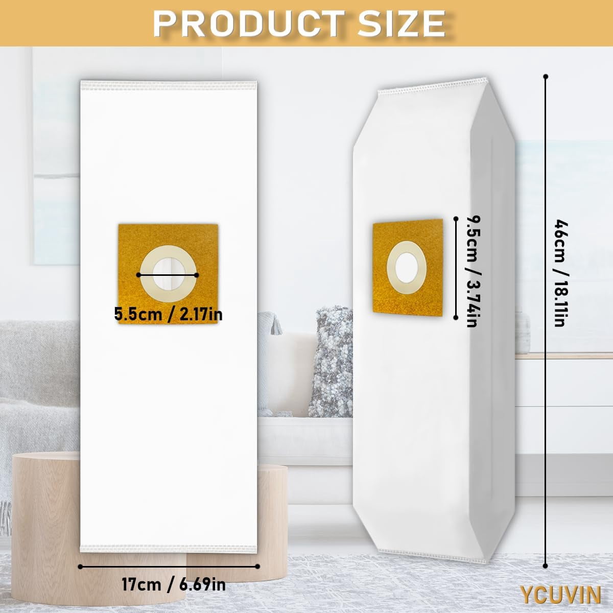 9 Packs Type Y Z HEPA Cloth Vacuum Bags Compatible with Hoover Windtunnel Vacuum AH10040 4010801Y 4010100