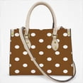 thumbnail image 2 of Brown Beige Color Dot Cross Body Bags For Women Small Leather Female Handbags Fashion Top-Handle Totes, 2 of 4