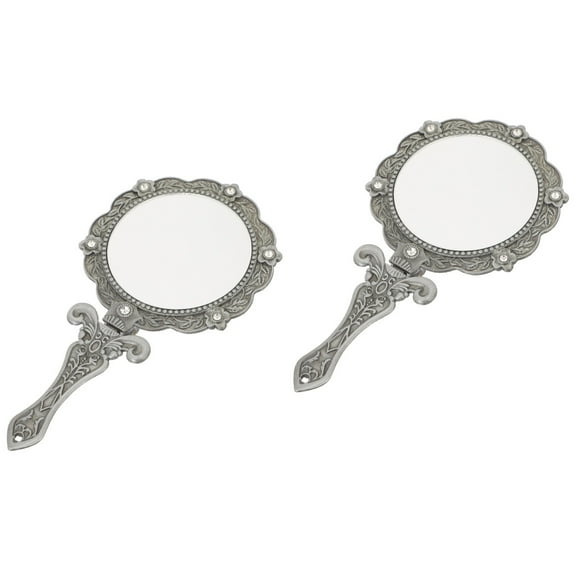 Folding Vanity Mirror Carry Travel Vintage Purse Mirrors Portable Hand Held 2 Count