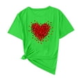 thumbnail image 2 of Kctiaxy Women's T-Shirts Casual Round Neck Valentiness Women Blouses Fashion Love Printed Short Sleeve Tops for Summer, 2 of 5