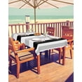 thumbnail image 2 of Outdoor Tablecloth with Umbrella Hole for Patio/Picnic/Party/Camping, Black Grey Stripes Waterproof Table Cloth Rectangle Table Cover Washable, White Striped Vertical Modern Geometric 60"x 84", 2 of 7