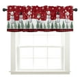 thumbnail image 5 of CUH Xmas Christmas Short Window Curtain Slot Top Half Window Drapes Rod Pocket Kitchen Valance Cafe Tier Bathroom Scarf Style-A 2pc-Tier Curtain: W:42''x H:45'', 5 of 6