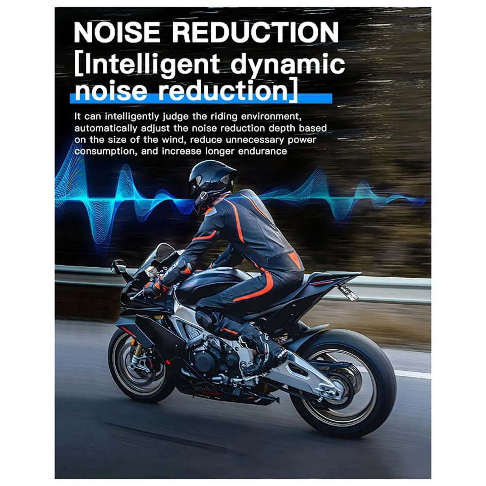 LX5 Motorcycle Helmet Headphones Mesh Intercom for 10 Riders 2000m Hands-Free Speaker, Bluetooth 5.3 Waterproof 2pcs
