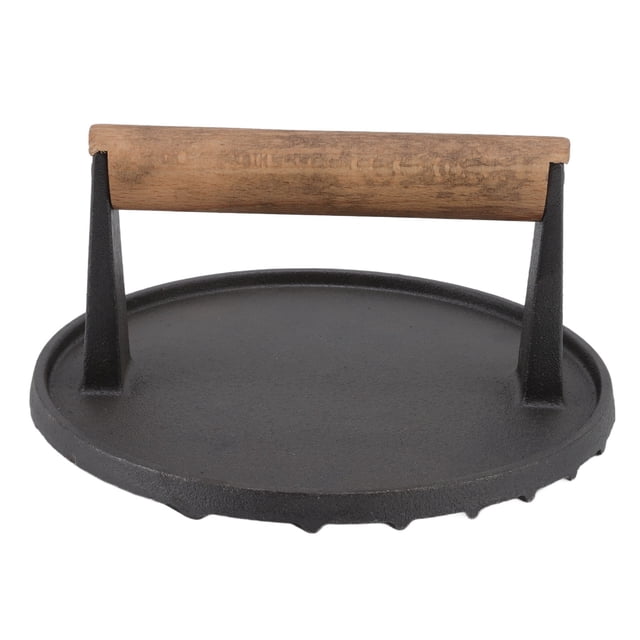 Presse à Viande, Presse à Burger en Fonte Durable de 3 Lbs, Ronde avec Poignée pour Steak